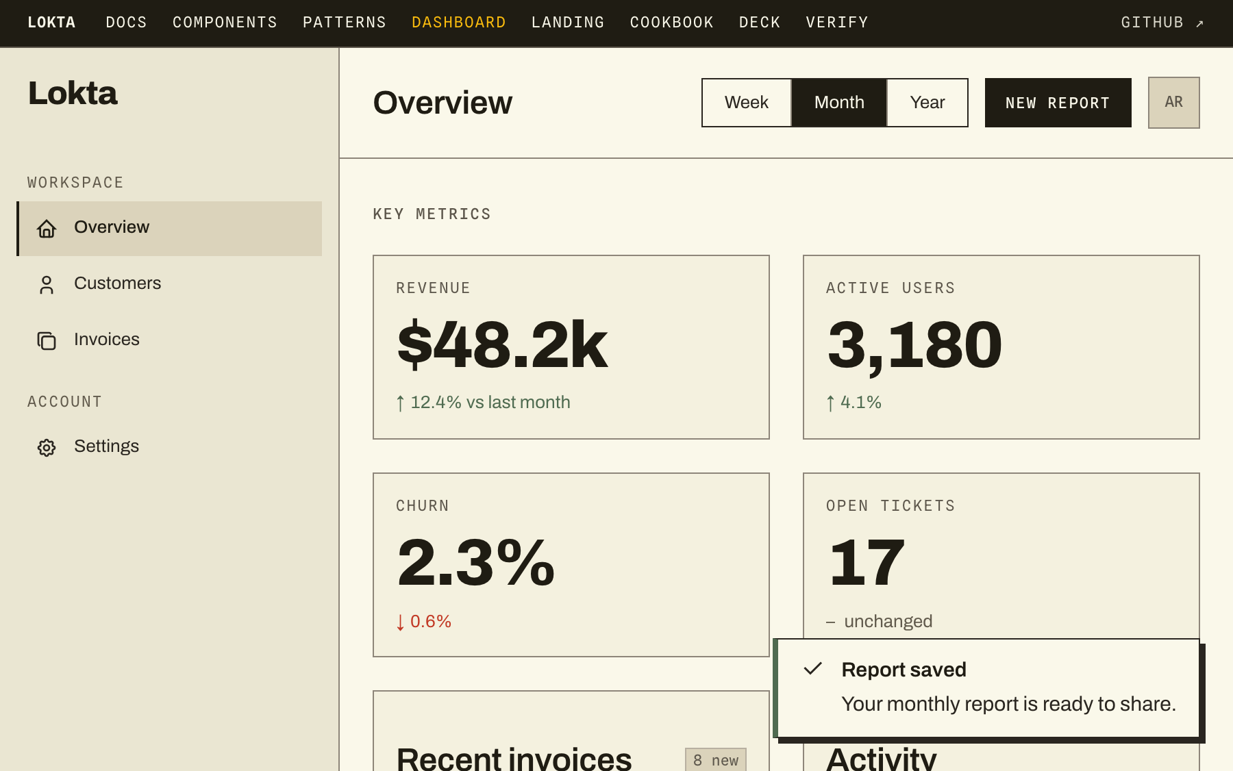Dashboard screenshot