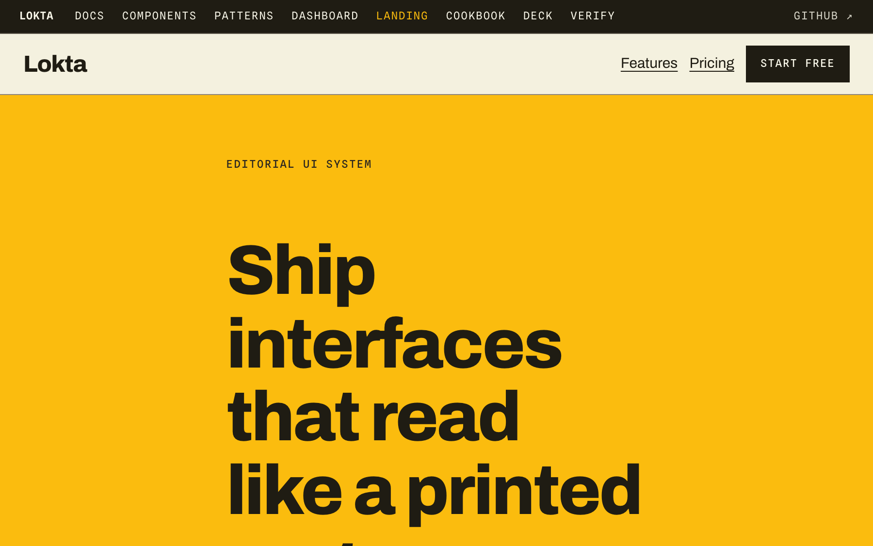 Landing page screenshot